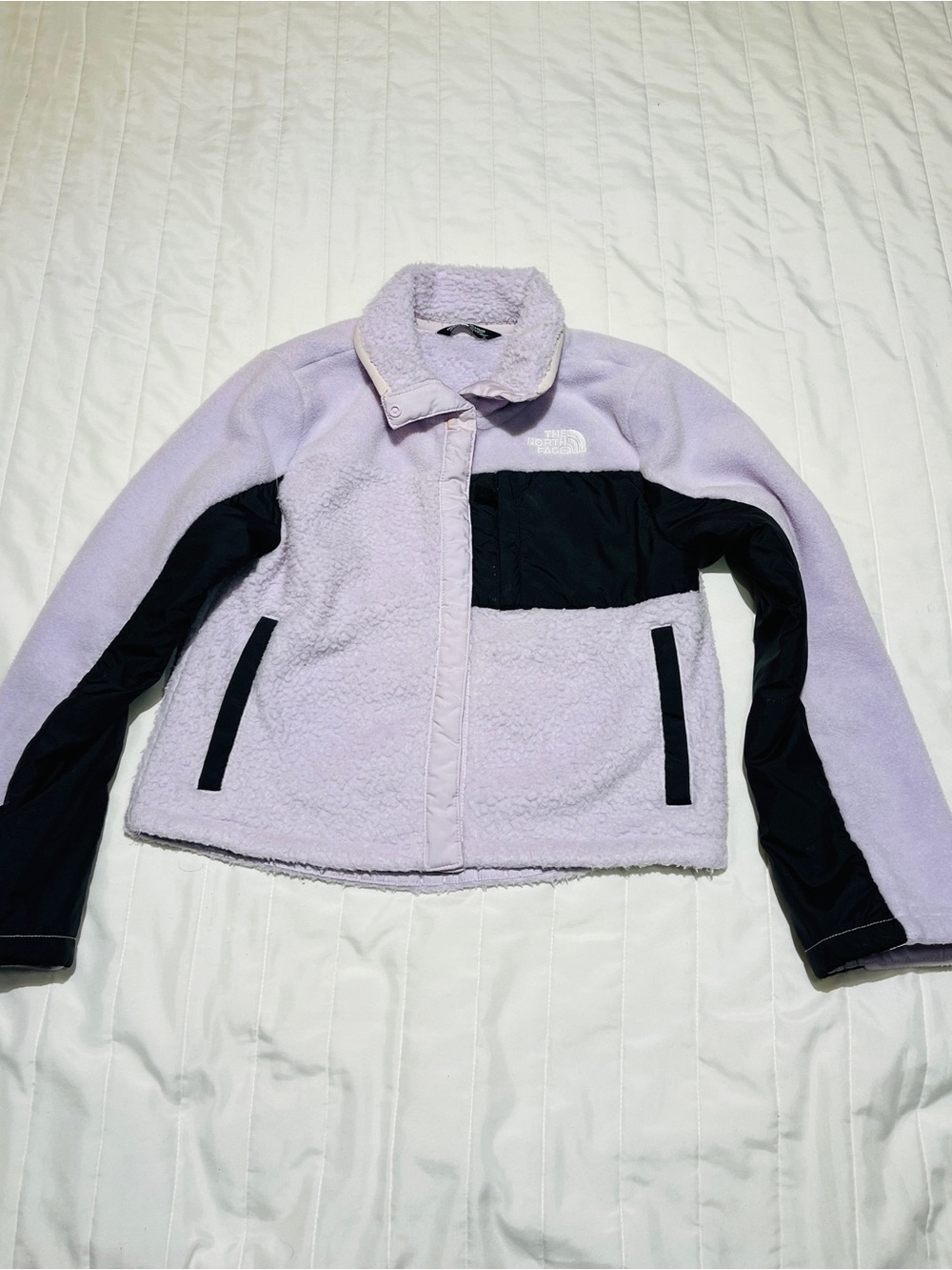 The North Face Lavender Sherpa Jacket with Black Panels